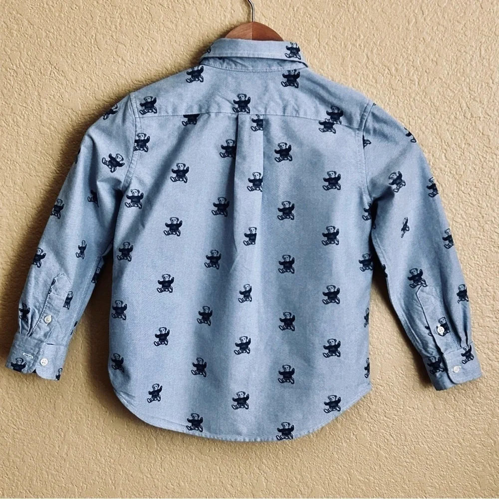 Ralph Lauren Polo Bear Oxford Long Sleeve Button Down Shirt